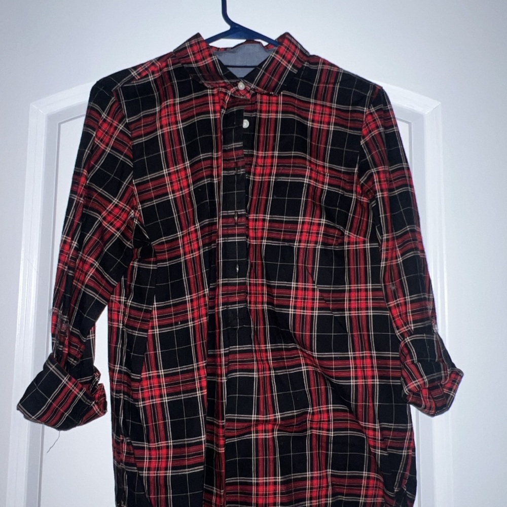Tommy Hilfiger Red and Black Checkered Shirt